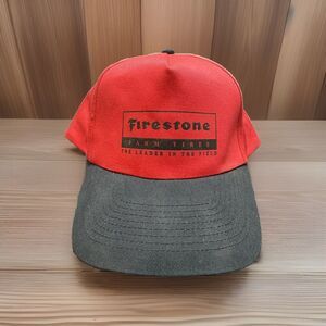Firestone Farm Tires Hat Cap Red Snapback Adjustable Leader In The Field Tractor